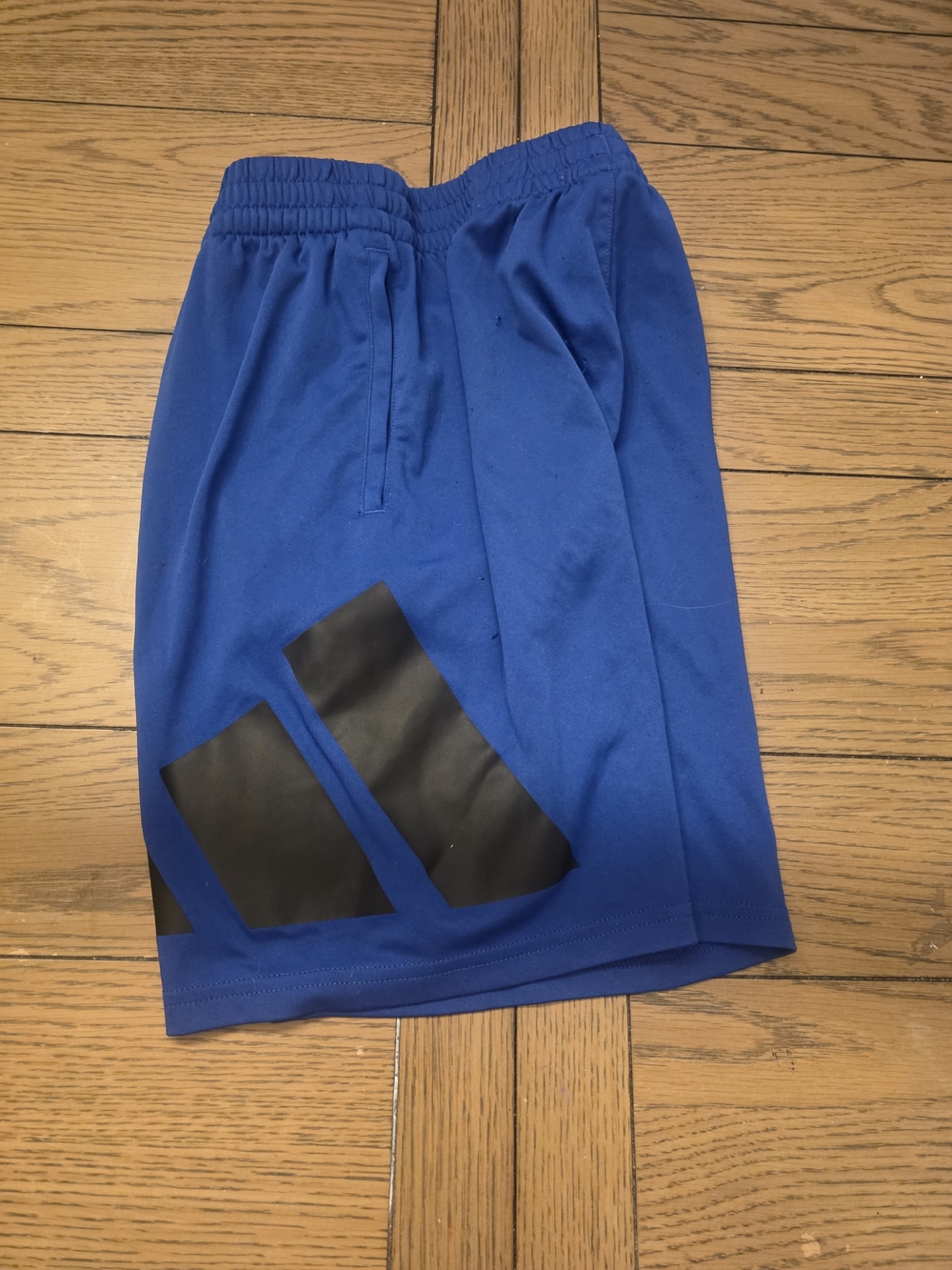 Adidas Youth Medium Blue Athletic Shorts with Black Logo